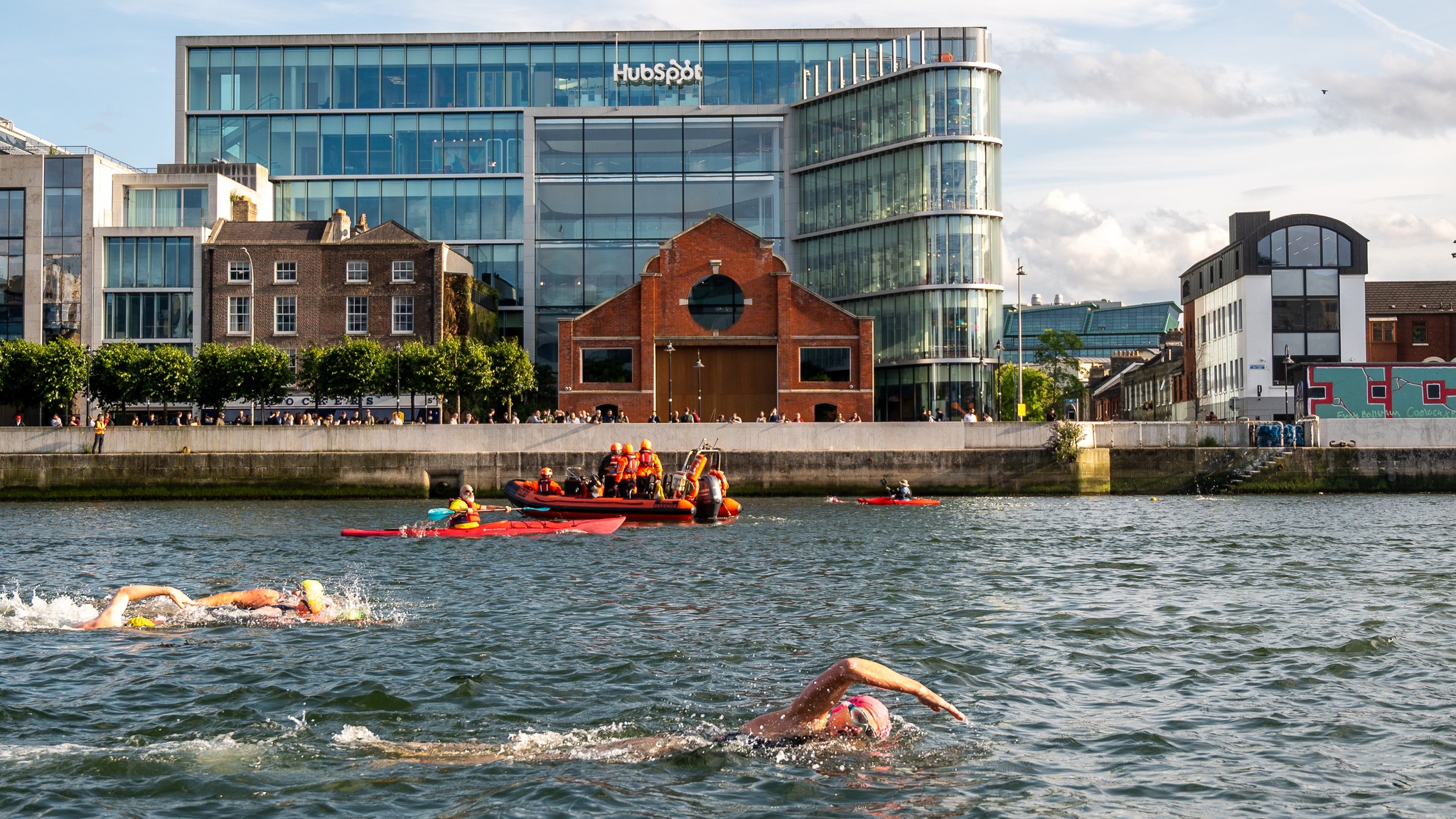 Docklands race with safety boats